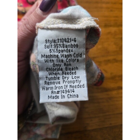 Roller Rabbit Womens Boho Popover Blouse Floral Print Size Medium - Picture 4 of 6